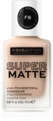 Revolution Relove Super Matte Foundation machiaj matifiant de lungă durată culoare F6 24 ml