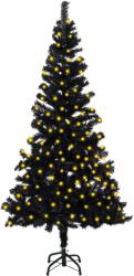 vidaXL Pom de Crăciun artificial cu LED-uri/suport, negru, 150 cm, PVC (3077417)