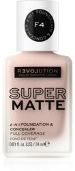 Revolution Relove Super Matte Foundation machiaj matifiant de lungă durată culoare F4 24 ml
