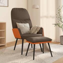 vidaXL Scaun de relaxare cu taburet, maro, textil (3097367)