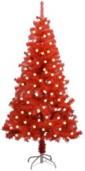 vidaXL Brad Crăciun artificial cu LED-uri/suport, roșu, 120 cm, PVC (3077426)