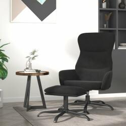 vidaXL Scaun de relaxare cu taburet, negru, țesătură microfibră (3097476)