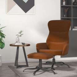 vidaXL Scaun de relaxare cu taburet, maro, țesătură microfibră (3097472)