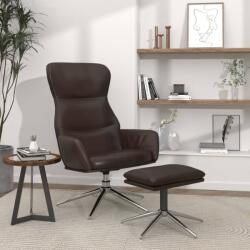 vidaXL Scaun de relaxare cu taburet, maro lucios, piele ecologică (3097441)