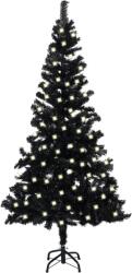 vidaXL Brad de Crăciun artificial cu LED/suport, negru, 120 cm, PVC (3077416)