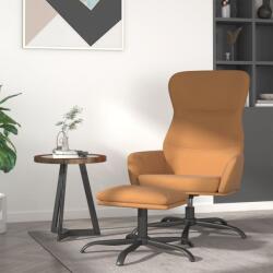 vidaXL Scaun de relaxare cu taburet, gri taupe, țesătură microfibră (3097473)