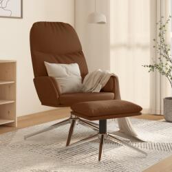 vidaXL Scaun de relaxare cu taburet, maro, imitație piele întoarsă (3097375)