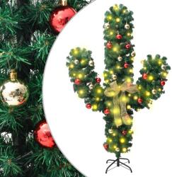 vidaXL Cactus de Crăciun cu suport și LED, verde, 150 cm, PVC (344655)