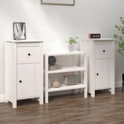 vidaXL Servante, 2 buc. , alb, 40x35x80 cm, lemn masiv de pin (813757) Comoda