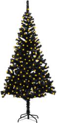 vidaXL Brad de Crăciun artificial cu LED-uri&suport, negru 210 cm PVC (3077419)