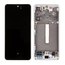 Samsung G990 Galaxy S21 FE Előlap Keret+LCD Kijelző+Érintőpanel, Fehér, White (GH82-26414B, 26420B, 26590B) Service Pack