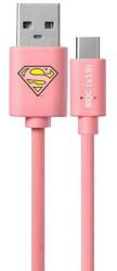 USB kábel DC - Superman 002 Type-C adatkábel 1m pink - extratelgsm
