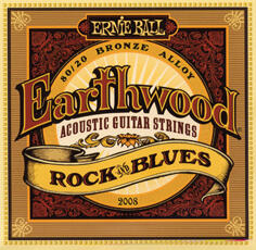 Ernie Ball P02008 - Earthwood Acoustic 80/20 bronze w/plain G - Rock & Blues - C747C