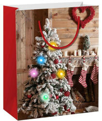 Creative Dísztasak CREATIVE Special Led M 18x23x11 cm karácsonyfás LED lámpákkal fényes sodort füles (77579) - papir-bolt