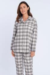 GUASCH BLANCA női flanel pizsama M Krém szín-Fekete / Cream-Black