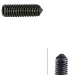  kúpos végű hernyócsavar M3x5 (DIN 914, feketére foszfátozott)