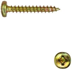  D-fejű faforgácslapcsavar 4, 5x50 PZ TM, sárgára horg