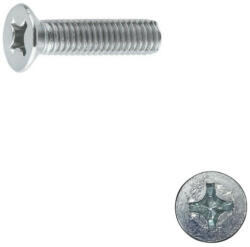  Süllyesztett fejű kereszthornyos csavar M5x12 TM - 4.8 (DIN 965, horganyzott)