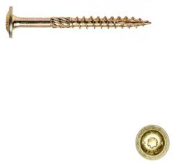 Ácsszerkezeti csavar, lapos peremes fejű 6x100/50 TX RM, sárgára horg
