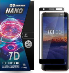 CRONG 7D Nano Flexible Glass - Szkło hybrydowe 9H na cały ekran Nokia 3.1 uniwersalny (36995-uniw) - vexio