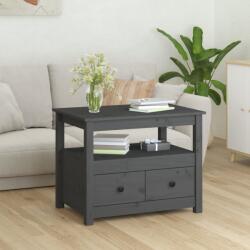 vidaXL Măsuță de cafea, gri, 71x49x55 cm, lemn masiv de pin (820938) Masa de cafea