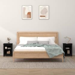 vidaXL Noptiere, 2 buc. , negru, 40x35x55 cm, lemn masiv de pin (820965)