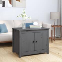 vidaXL Măsuță de cafea, gri, 71x49x55 cm, lemn masiv de pin (820928) Masa de cafea