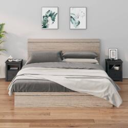 vidaXL Noptiere, 2 buc. , gri, 40x35x49 cm, lemn masiv de pin (813714)