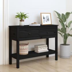 vidaXL Masă consolă, negru, 100x35x75 cm, lemn masiv de pin (814628)