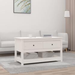 vidaXL Măsuță de cafea, alb, 102x49x55 cm, lemn masiv de pin (820922) Masa de cafea