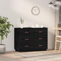 vidaXL Servantă, negru, 100x40x75 cm, lemn masiv de pin (820146) Comoda