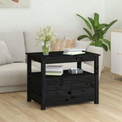 vidaXL Măsuță de cafea, negru, 71x49x55 cm, lemn masiv de pin (820940) Masa de cafea