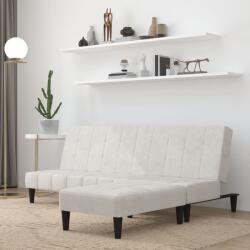 vidaXL Canapea extensibilă 2 locuri cu taburet gri deschisă microfibră (3121284) Canapea