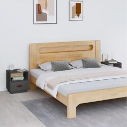 vidaXL Noptiere, 2 buc. , gri, 40x34x45 cm, lemn masiv de pin (818300)