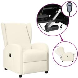 vidaXL Fotoliu electric rabatabil spătar aripi, crem, piele ecologică (3098950)
