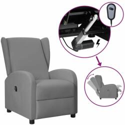 vidaXL Fotoliu electric rabatabil spătar aripi, gri, piele ecologică (3098952)