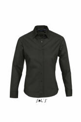 SOL'S Női blúz SOL'S SO17015 Sol'S Eden - Long Sleeve Stretch Women'S Shirt -XL, Black