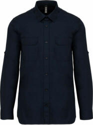 Kariban Férfi ing Kariban KA590 Men'S Long-Sleeved Safari Shirt -M, Navy