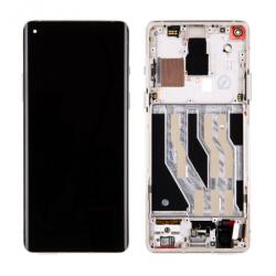 OnePlus 8 Előlap Keret+LCD Kijelző+Érintőpanel, Fehér, interstellar glow (57983108716) Service Pack