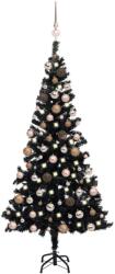 vidaXL Brad de Crăciun artificial LED-uri/globuri negru 150 cm PVC (3077589) - comfy