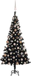 vidaXL Brad de Crăciun artificial cu LED-uri/globuri negru 120 cm PVC (3077588) - comfy