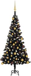 vidaXL Brad de Crăciun artificial cu LED-uri/globuri negru 120 cm PVC (3077502) - comfy