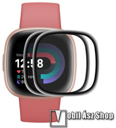 ENKAY Fitbit Versa 4, Sense 2, ENKAY HAT PRINCE okosóra flexibilis üvegfólia, 2db, 9H, 3D, FEKET