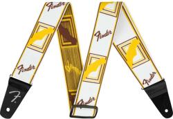 Fender 990686005 - Weighless 2" Monogrammed Strap, White/Brown/Yellow - FEN184