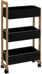 5five Simple Smart Etajera cu roti Instant, bambus, negru, 41 x 20 x H 80 cm Raft