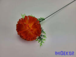 Szegfű aszparágusszal szálas selyemvirág 51 cm - Narancsos