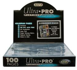  Ultra Pro Platinum 9 zsebes kártya tartó lap 11 lyukú, mappalap karton - 100 lap