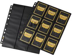  Dragon Shield 18 zsebes kártya tartó mappa lap - 11 lyukú, oldaltöltésű /db - fekete, MATT (db)