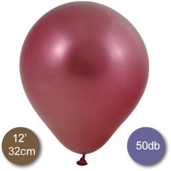 Globos Króm (tükör) lufi, piros színben, 50db/cs