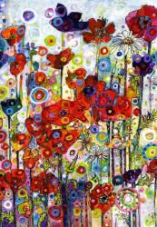 Bluebird Puzzle - Puzzle Sally Rich: Poppies pasăre albastră - 1 000 piese Puzzle